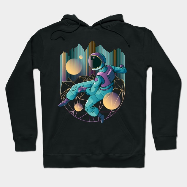 Retro Astronaut Print Hoodie by Urban_Vintage